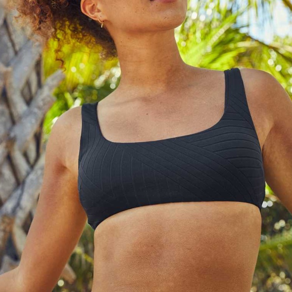 Aerie M XO Ribbed Wide Strap Scoop Bikini Top